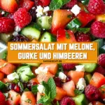 Sommersalat mit Melone, Gurke und Himbeeren 16 Pinterest Hidden Image
