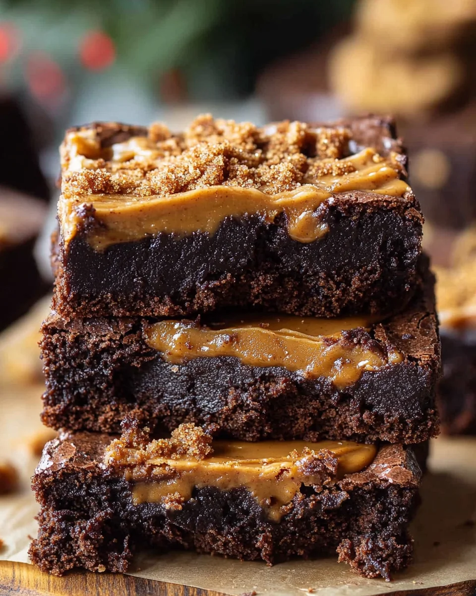 Spekulatius Brownies mit Lotus Biscoff Brotaufstrich