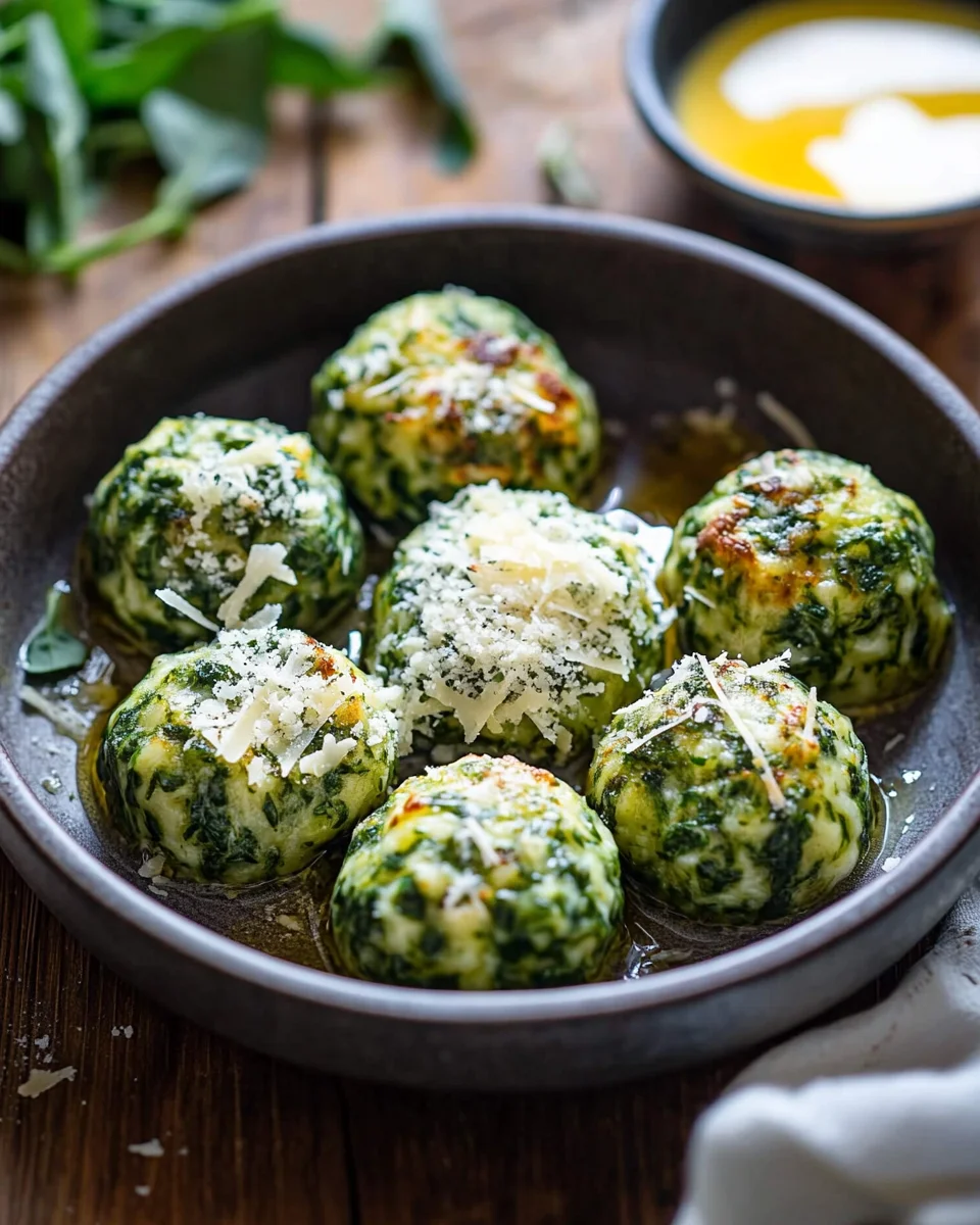 Spinatknödel mit Parmesan 20 Spinatknödel