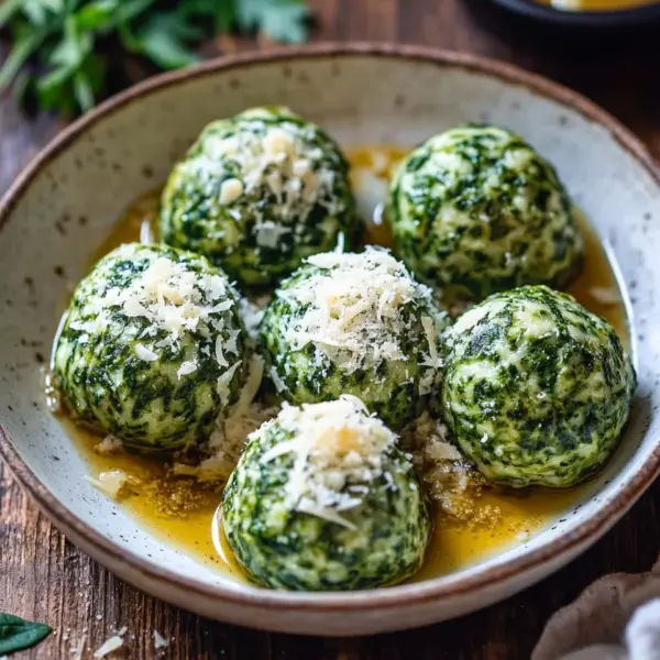 Spinatknödel mit Parmesan