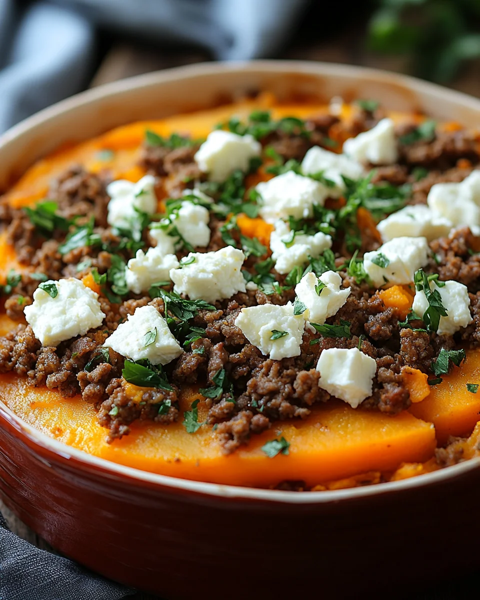 Süßkartoffel-Hackfleisch-Auflauf mit Feta 20 Süßkartoffel-Hackfleisch-Auflauf mit Feta