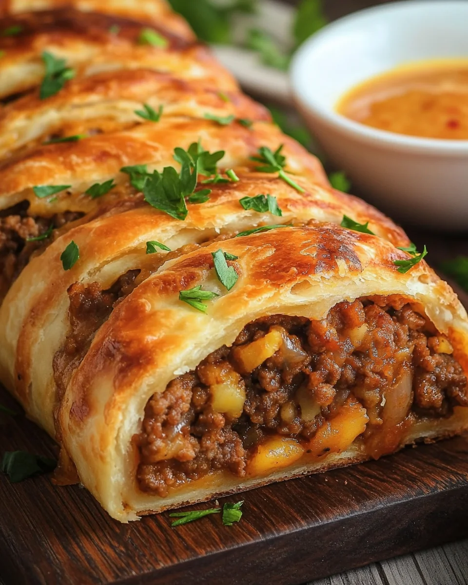 Teig eingerollt mit Hackfleisch Rezept 16 Teig