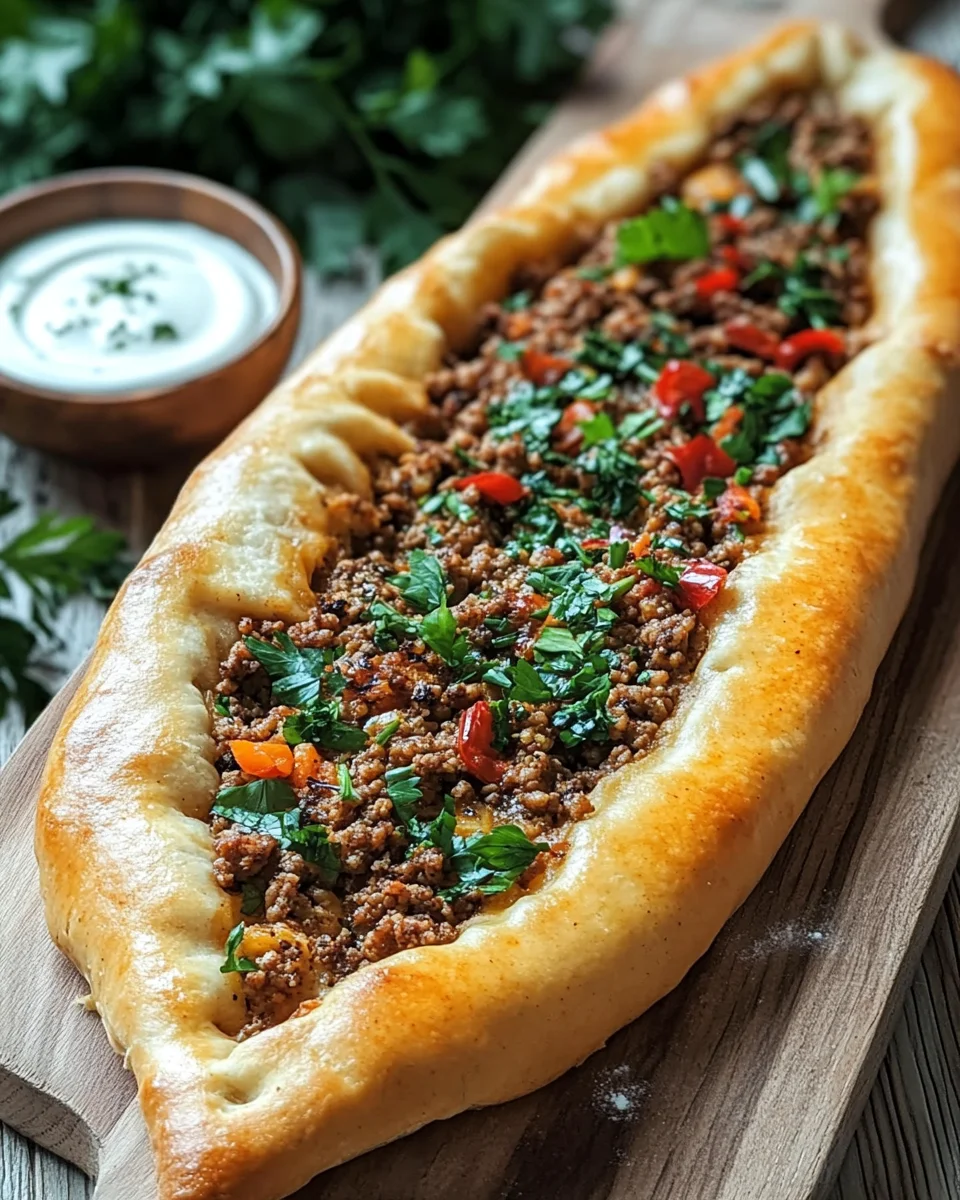 Türkische Pide mit Hackfleisch 22 Türkische