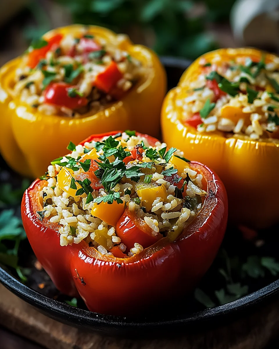 Vegetarische Gefüllte Paprika mit Reis 26 Vegetarische