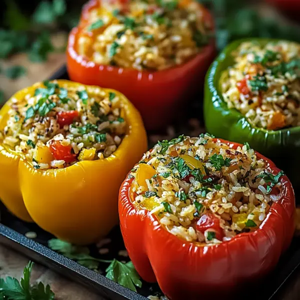 Vegetarische Gefüllte Paprika mit Reis