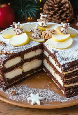 Weihnachtstorte mit Äpfeln und Schokolade 24 Weihnachtstorte mit Äpfeln und Schokolade