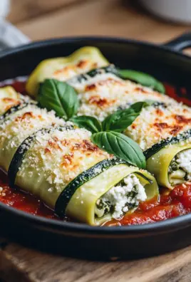 Zucchini-Cannelloni mit Ricotta-Spinat-Füllung