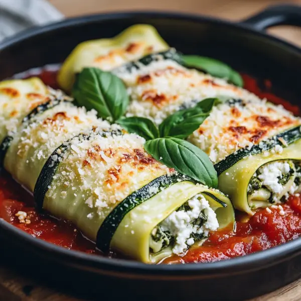Zucchini-Cannelloni mit Ricotta-Spinat-Füllung