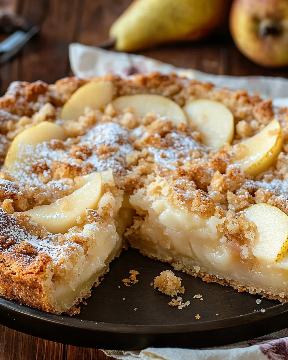 Birnenkuchen mit Streusel 22 Birnenkuchen