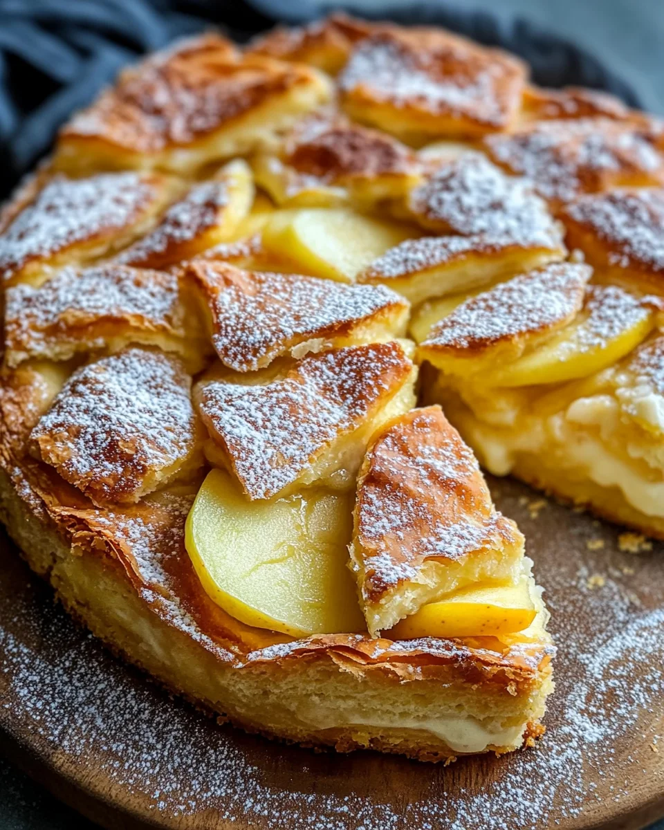 Blätterteigkuchen mit Puddingcreme und Apfel 19 Blätterteigkuchen
