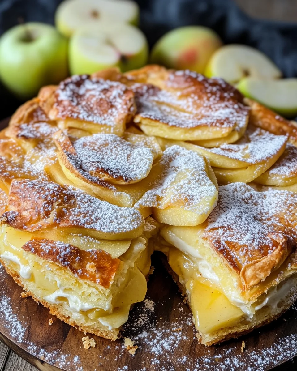 Blätterteigkuchen mit Puddingcreme und Apfel 21 Blätterteigkuchen mit Puddingcreme und Apfel