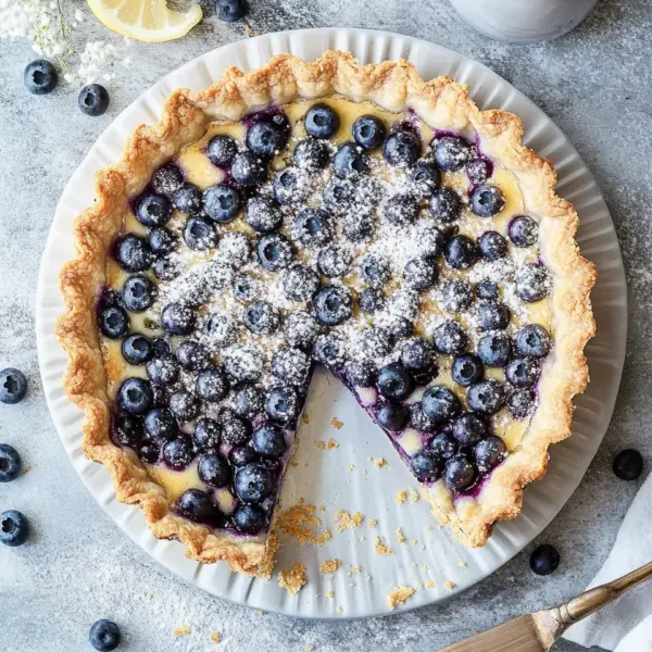 Blaubeer-Tarte mit Vanille-Schmand und Streuseln
