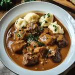 Butterzartes Rahmgulasch mit Serviettenkn&ouml;del