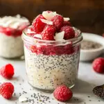 Chia Overnight Oats mit Himbeeren