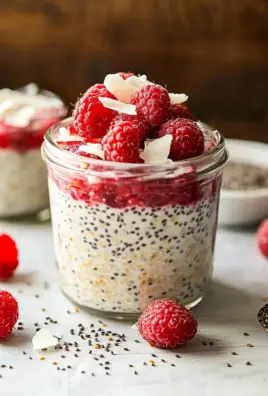 Chia Overnight Oats mit Himbeeren 19 Chia Overnight Oats mit Himbeeren