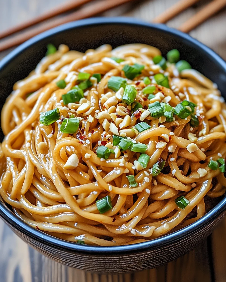 Chinesische Nudeln mit Erdnusssauce 20 Chinesische