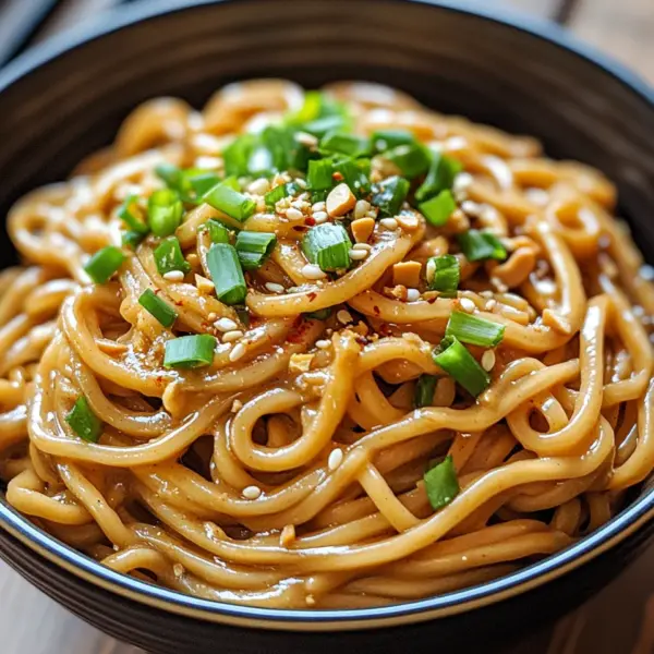 Chinesische Nudeln mit Erdnusssauce