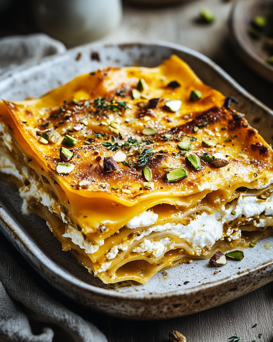 Cremige Kürbislasagne mit Ricotta und Pistazien 24 Cremige Kürbislasagne mit Ricotta und Pistazien