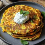 Curry-Spitzkohl-Pfannkuchen mit Minzjoghurt