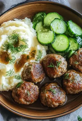 Fleischbällchen mit Gurkensalat und Kartoffelstampf 26 Fleischbällchen mit Gurkensalat und Kartoffelstampf