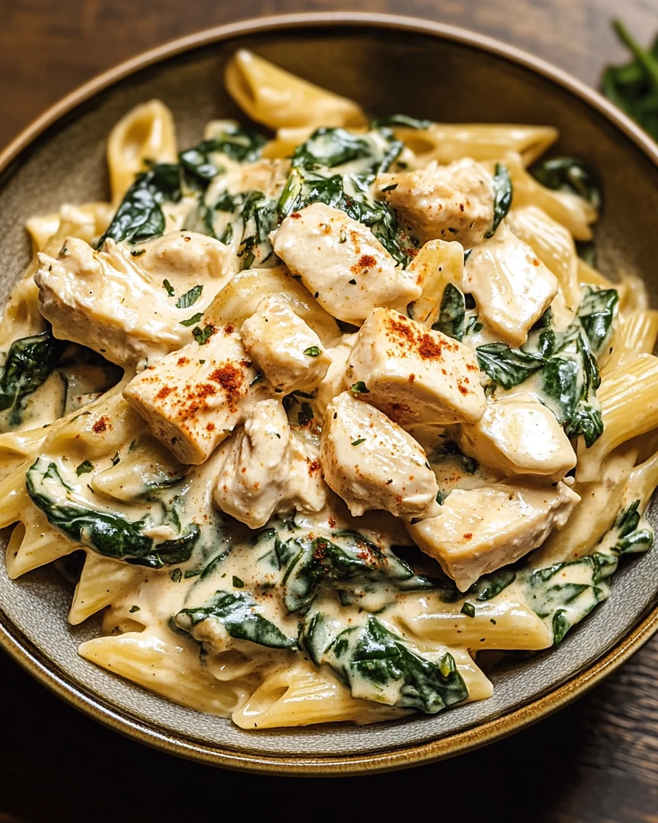 Frischkäse Spinat Hähnchen Pasta 21 Frischkäse Spinat Hähnchen Pasta