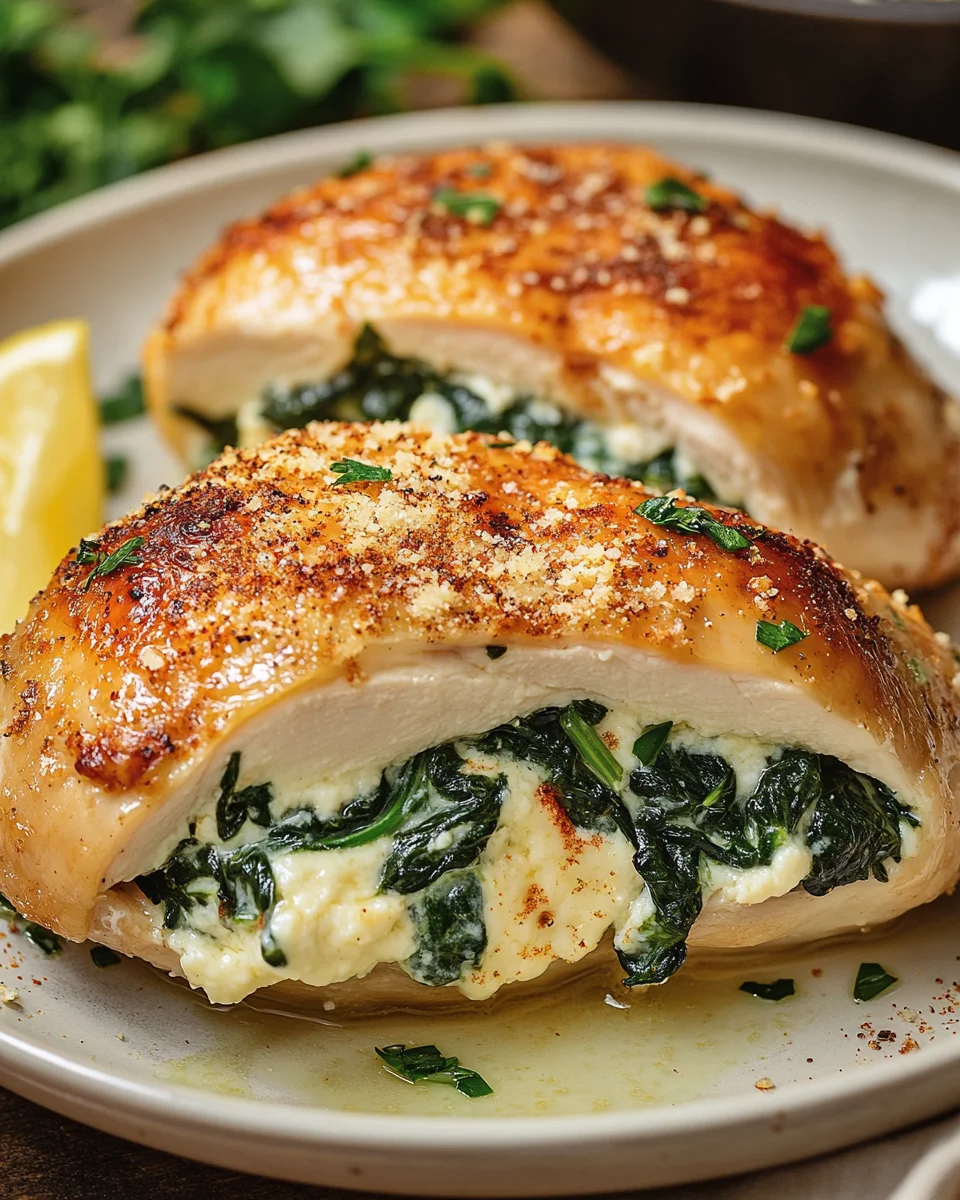 Gefüllte Hähnchenbrust mit Frischkäse und Spinat 19 Gefüllte