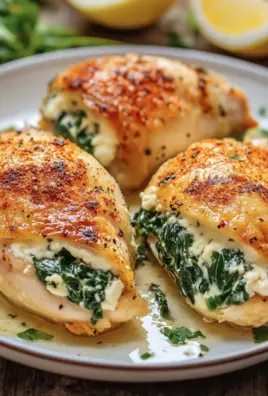 Gefüllte Hähnchenbrust mit Frischkäse und Spinat 22 Gefüllte Hähnchenbrust mit Frischkäse und Spinat