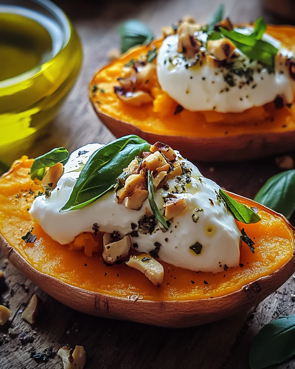 Gefüllte Süßkartoffeln mit Burrata 23 Gefüllte
