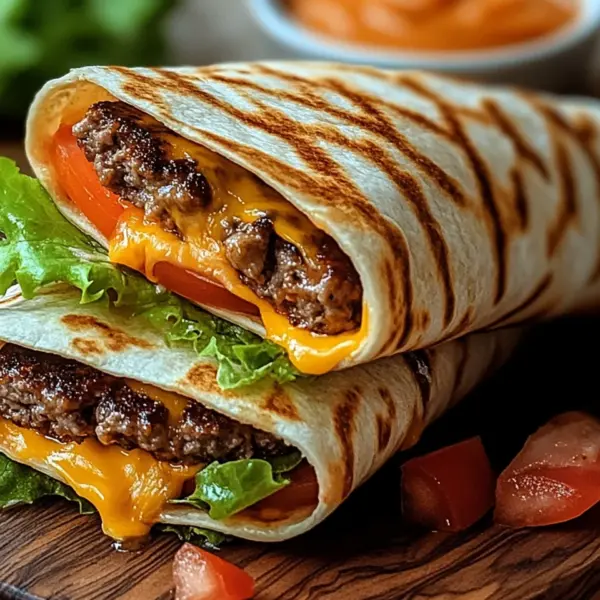 Gegrillte Cheeseburger-Wraps