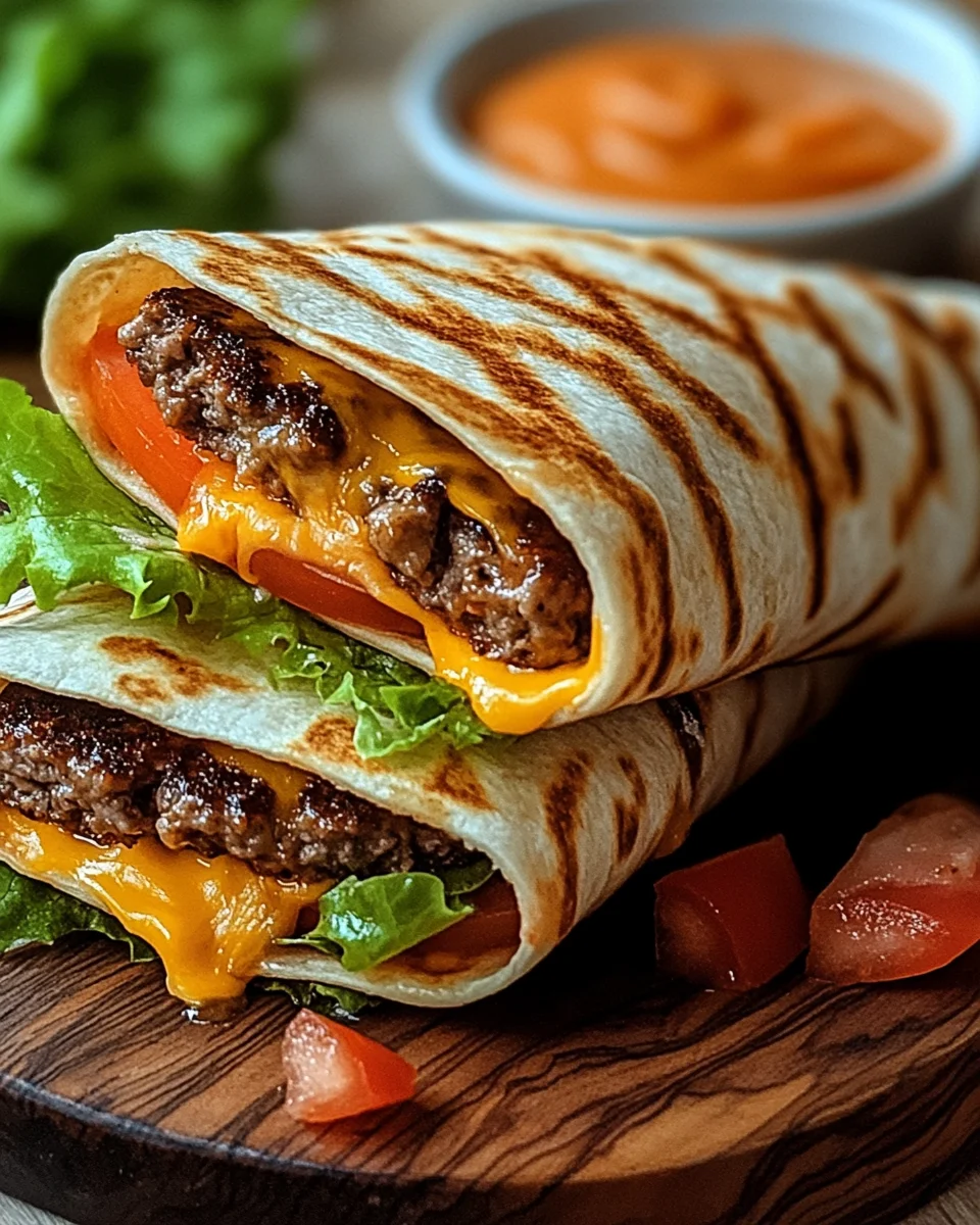Gegrillte Cheeseburger-Wraps 19 Gegrillte Cheeseburger-Wraps