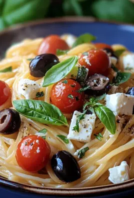 Griechische Reisnudeln mit Tomaten, Feta und Oliven 22 Griechische Reisnudeln mit Tomaten, Feta und Oliven