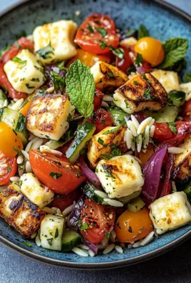 Kritharaki-Salat mit Halloumi-Croutons 24 Kritharaki-Salat mit Halloumi-Croutons