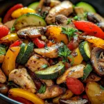 Low-Carb Gem&uuml;sepfanne mit Gefl&uuml;gel