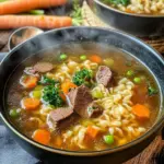 Nudelsuppe mit Rindfleisch