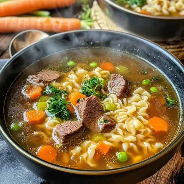 Nudelsuppe mit Rindfleisch