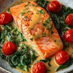 Ofenlachs mit Spinat