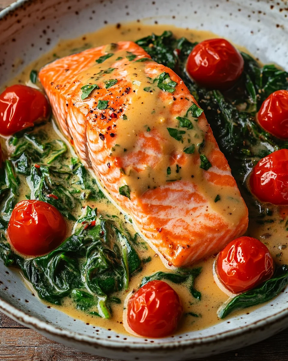 Ofenlachs mit Spinat