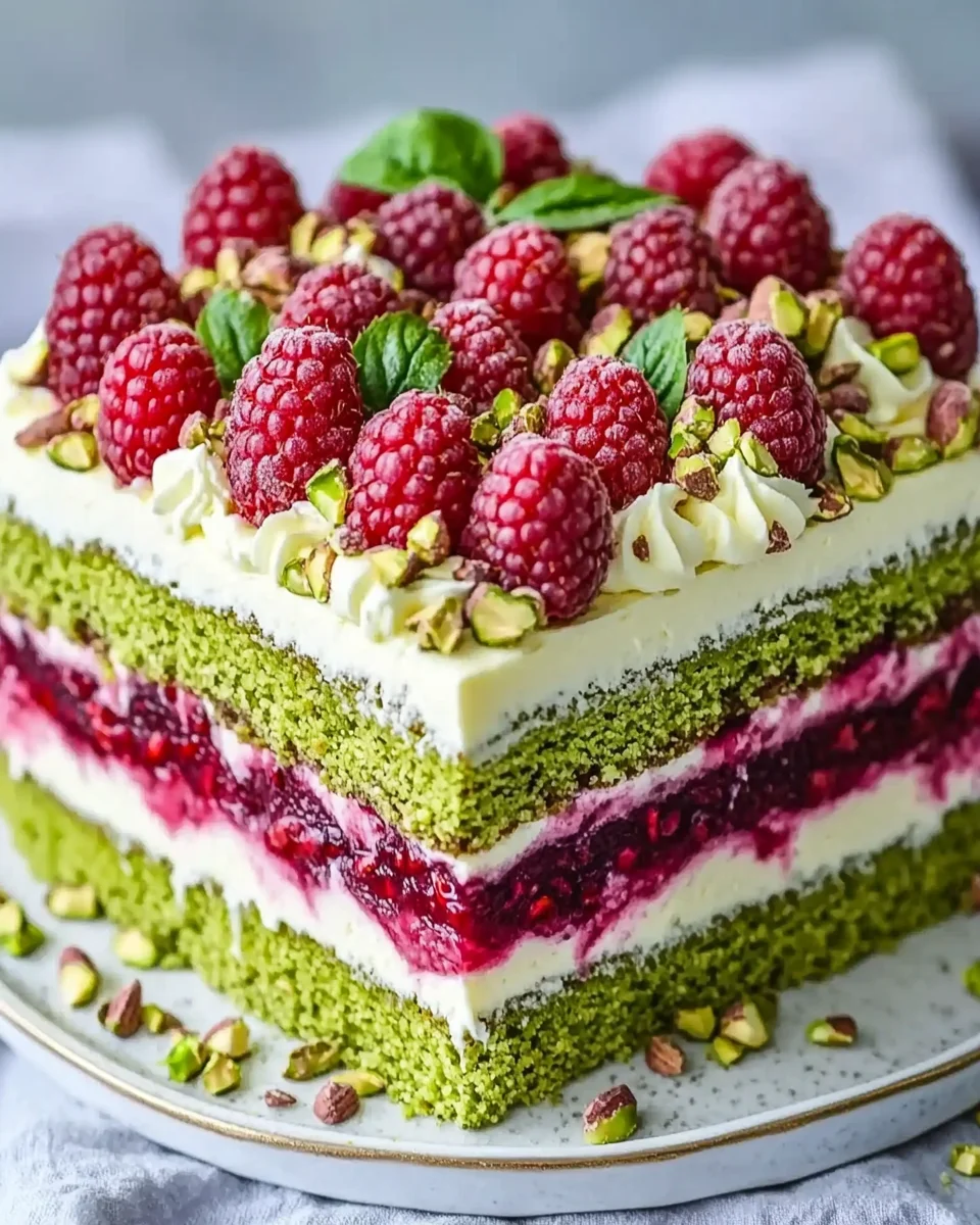 Pistazien-Himbeer-Torte