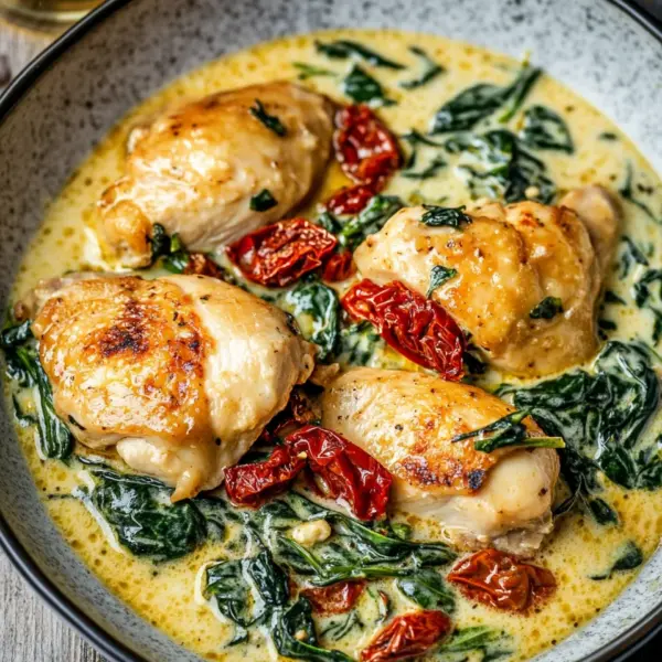 Spinat Parmesan Hähnchen