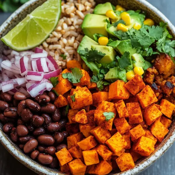 Süßkartoffel Burrito Bowl