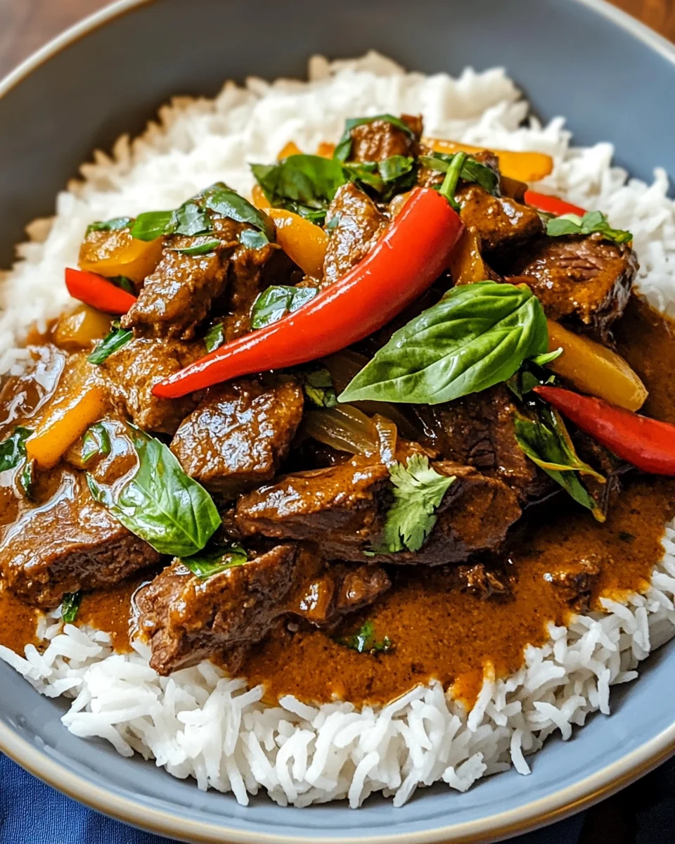 Thail&auml;ndisches Rindfleisch mit roter Curryso&szlig;e