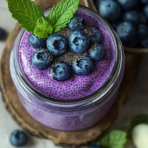 Veganer Blaubeer-Chia-Pudding