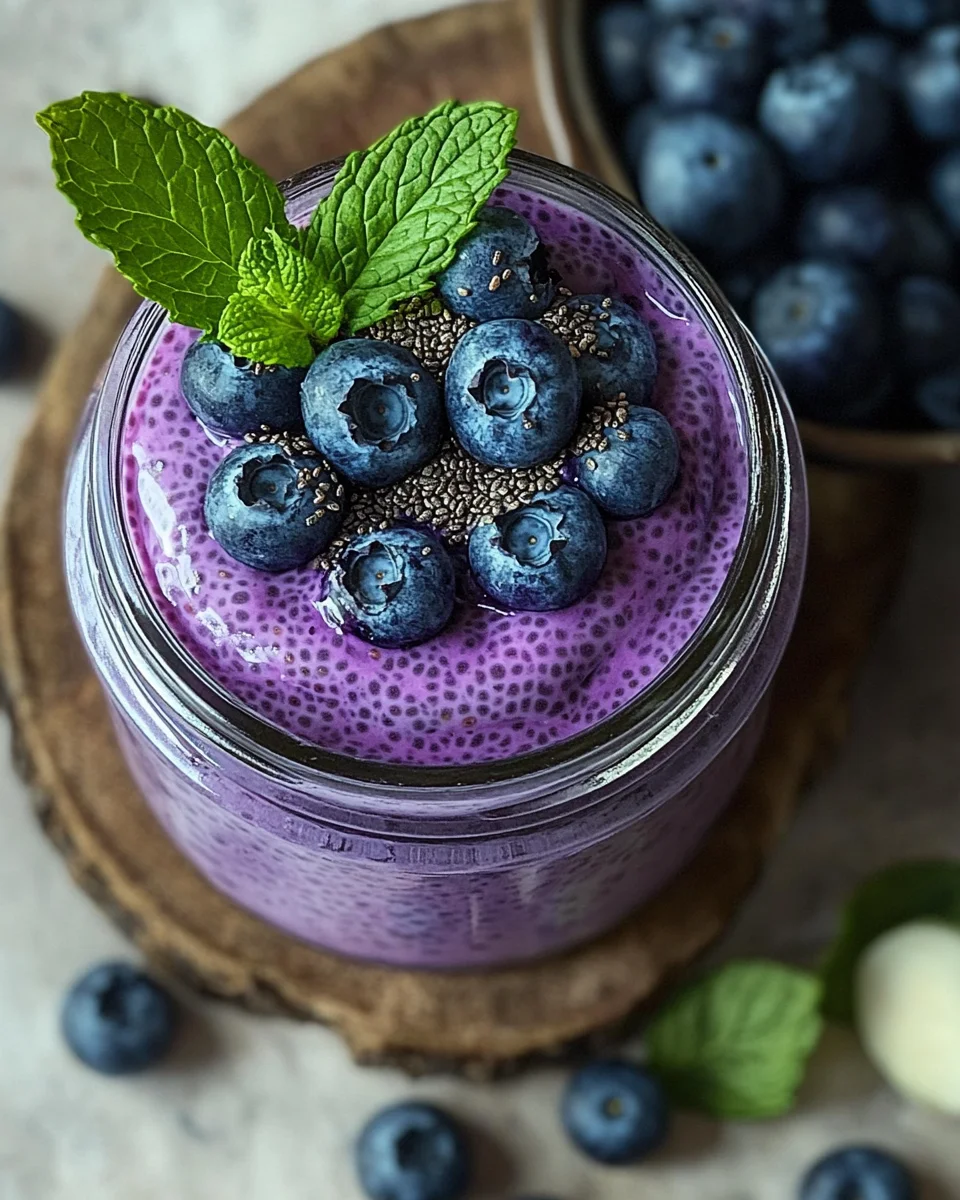 Veganer Blaubeer-Chia-Pudding