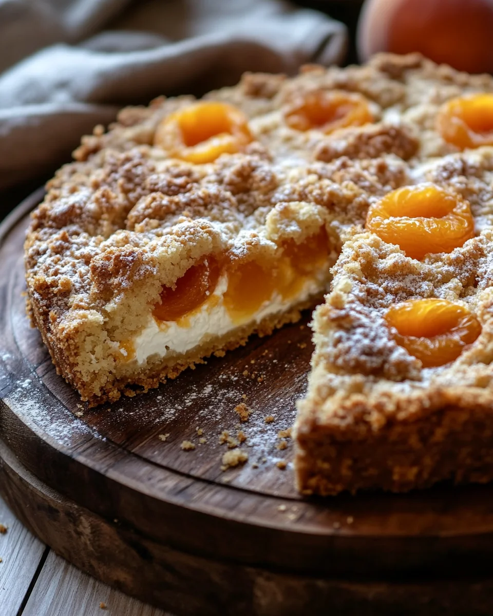 Aprikosenkuchen mit Quark und Streuseln 17 Aprikosenkuchen