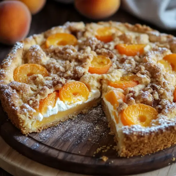 Aprikosenkuchen mit Quark und Streuseln