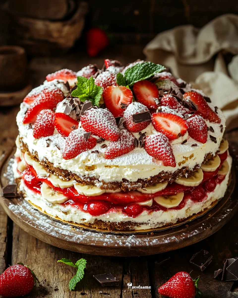 Erdbeer-Stracciatella-Bananen-Torte 24 Erdbeer-Stracciatella-Bananen-Torte