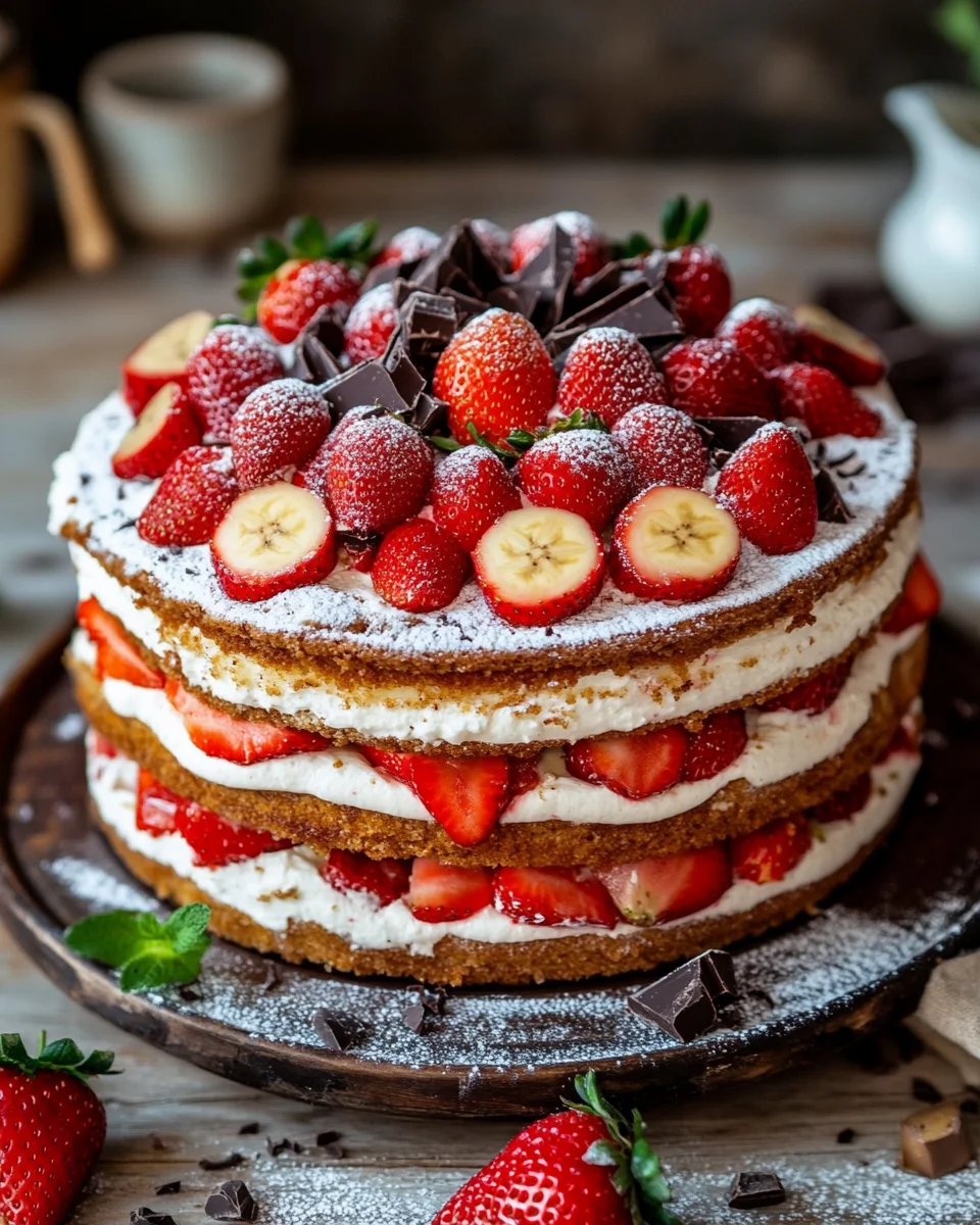 Erdbeer-Stracciatella-Bananen-Torte 26 Erdbeer-Stracciatella-Bananen-Torte