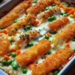 Fischst&auml;bchen-Auflauf mit Reis und Gem&uuml;se
