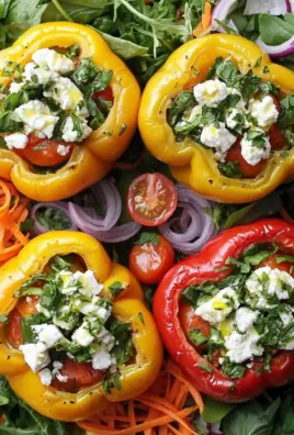 Gefüllte Feta-Paprika mit buntem Salat 23 Gefüllte Feta-Paprika mit buntem Salat