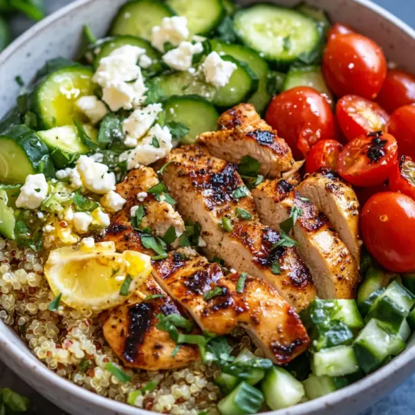 Griechische Hähnchen-Bowl
